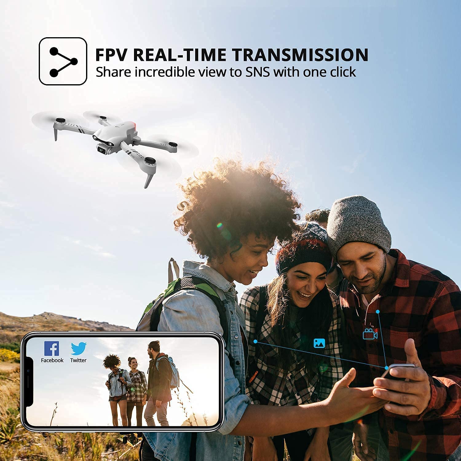 UK  F10 Foldable Drone With Camera WIFI FPV For Adults,1080P HD FPV Live Video RC Quadcopter,Logistics Is Randomly Sent By EVRI,ROYAL MAIL,Amazon Logistics